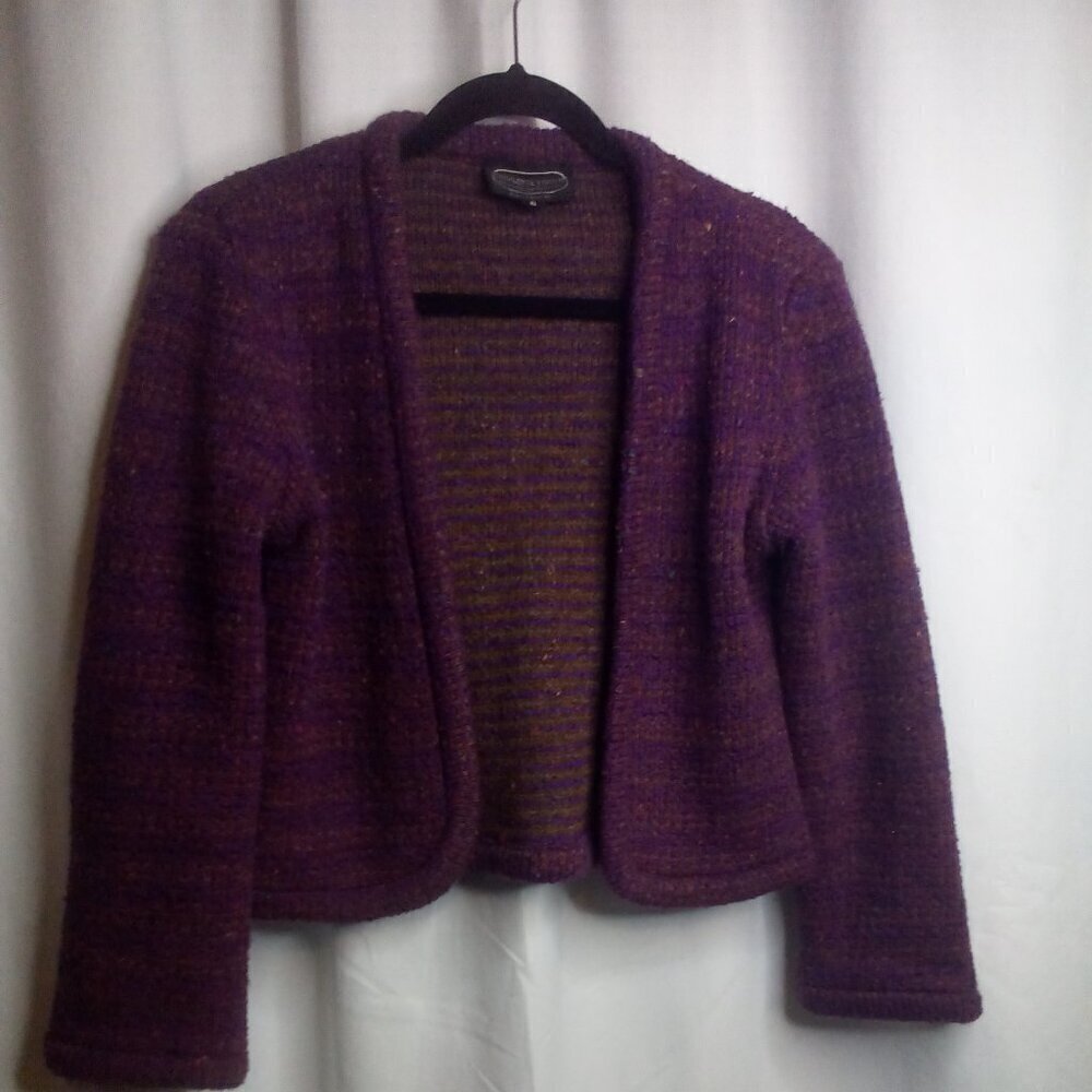 Charlotte Ford II Cardigan Sweater 6 Women Long Sleeve Open Front Wool